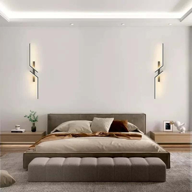 Applique murale LED design gauche ou droite, noir ou doré