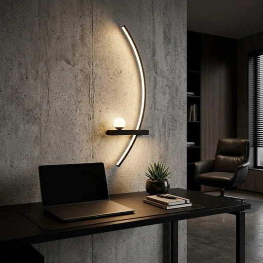 Applique murale LED en arc avec télécommande, 55 ou 105 cm