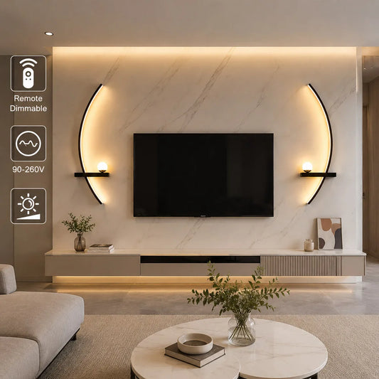 Applique murale LED en arc avec télécommande, 55 ou 105 cm