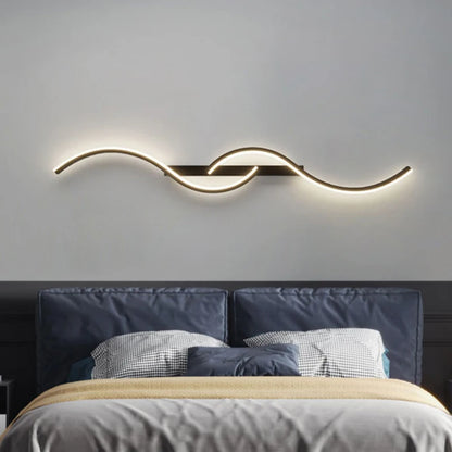 Applique murale LED ondulée, longueurs 60, 80 ou 100 cm