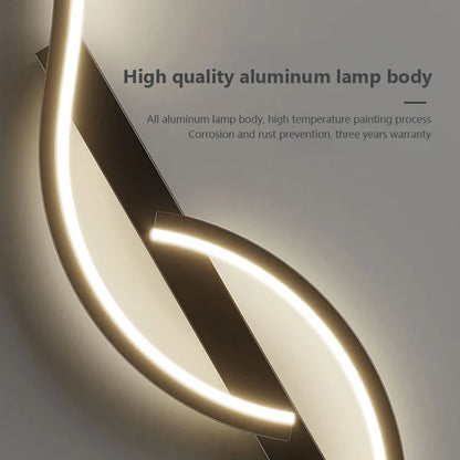 Applique murale LED ondulée au design moderne et minimaliste