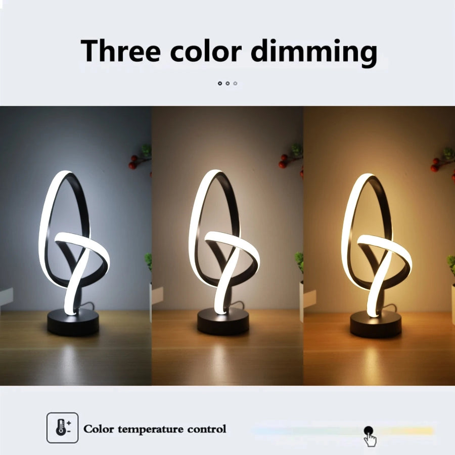 Lampe à poser LED design en forme de nœud, alimentation USB