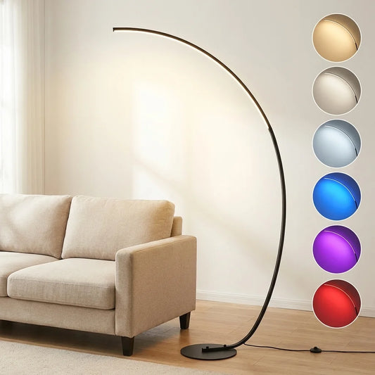 Lampadaire LED RGB d'angle avec télécommande, 165 cm
