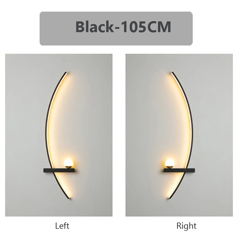 Applique murale LED en arc avec télécommande, 55 ou 105 cm