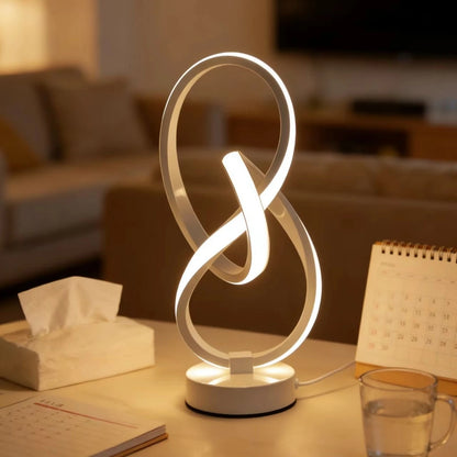 Lampe à poser LED design nœud, 3 teintes de lumière