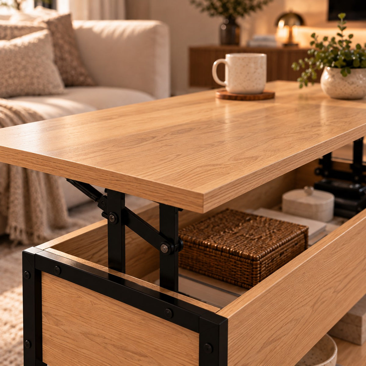 Mécanisme de levage de la table bois et métal