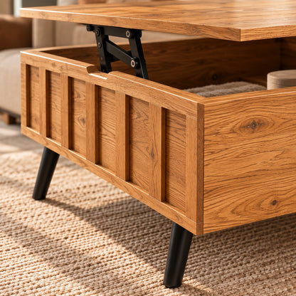 Mécanisme de levage de la table relevable chêne rainuré